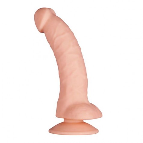 Телесный фаллоимитатор на присоске PURRFECT SILICONE DELUXE DONG 7INCH - 18 см.