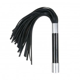 Черная плеть Easytoys Flogger With Metal Grip - 38 см.