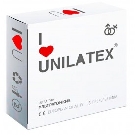 Ультратонкие презервативы Unilatex Ultra Thin - 3 шт.