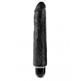 Чёрный вибратор-реалистик 10" Vibrating Stiffy - 30,5 см.