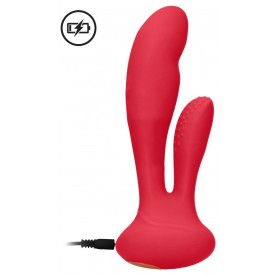 Красный вибратор G-Spot and Clitoral Vibrator Flair - 17,5 см.